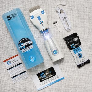 täi-imurin tuotepakkaus ja sen sisältö